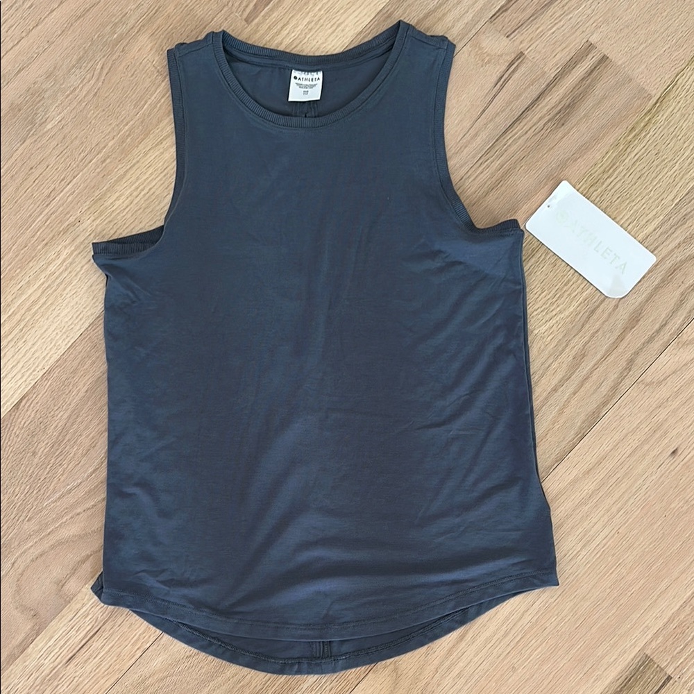 Athleta Black Sleeveless Muscle Tee